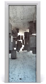 Ajtóposzter öntapadós Kocka betonban 75x205 cm