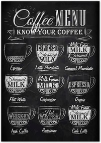 Poszterek 70x100 Cafee menü fekete alapon