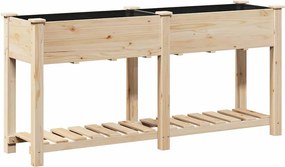 vidaXL Kerti cserép polcokkal Bézs 161 x 43 x 76,5 cm Szilárd fenyőfa