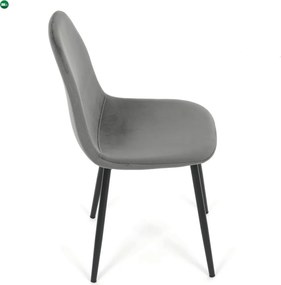 Jídelní židle, šedá, sametová látka, CT-V2971 GREY4