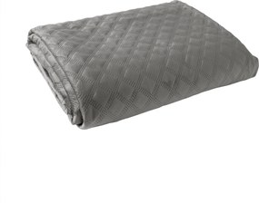 Dekoratív ágytakaró Velvi 70x160 steppelt, geometrikus mintás, antracit
