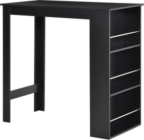 HOMCOM Bistro Bárasztal 3 Polccal Italokhoz és Bárhoz - Fa Szerkezetű Magas Asztal Konyhához és Nappalihoz 112x57x106 cm Fekete | Aosom