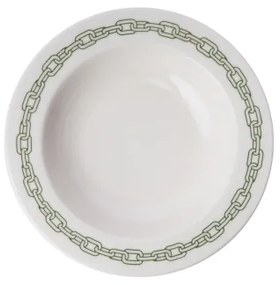 24 részes porcelán étkészlet, fehér/zöld