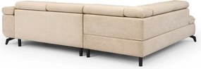 Bézs zsenília sarokkanapé (bal oldali-L alakú) Marbeya – Ropez