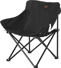 Outsunny Összecsukható Kerti Szék Oldalsó Zsebbel, Acél Lábbal, Szállító Táskával a Medencéhez, Tengerpartra, Oxford, Fekete | Aosom