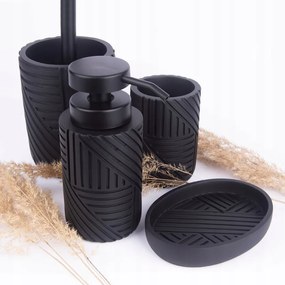 Erga Nairobi, álló kefepohár 3D mintával, fekete matt, ERG-SEP-10KUBNAIROBLA