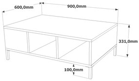 Dohányzóasztal Ria  2 (atlanti fenyő + antracit). 1073420