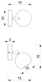 Fali spotlámpa COMET 1xGU10/8W/230V fekete/fényes króm