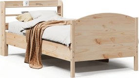 vidaXL tömör fenyőfa ágy matrac nélkül 75 x 190 cm