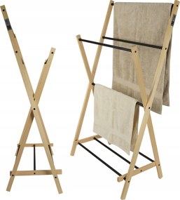 Törölközőtartó Állvány Fából Fürdőszobai Összecsukható Akasztó Öko Strapabíró