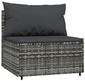 4 részes szürke polyrattan kerti ülőgarnitúra párnákkal