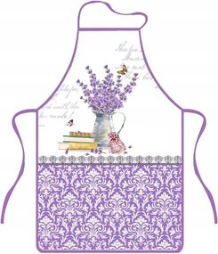 Konyhai kötény fehér lila levendula vintage
