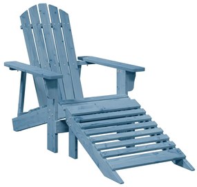 kék tömör fenyőfa Adirondack szék zsámollyal