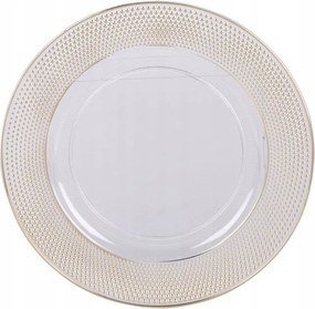 Fehér tányéralátét pöttyös arany szegéllyel 33cm műanyag
