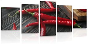 5-részes kép chilli paprika