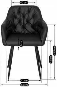 Fekete Eco-bőr Étkezőszék. NICO