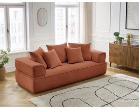 Terrakotta színű zsenília kanapé 237 cm Whesley – Bobochic Paris