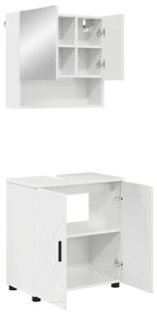 Fürdőszoba bútor szett 2 pcs Magasfényű fehér 61 x 35 x 64 cm