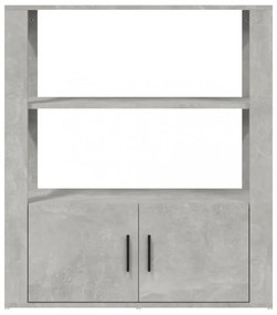 betonszürke szerelt fa tálalószekrény 80x30x90 cm