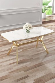 Esla - White Marble, Gold