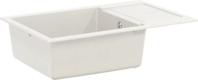 vidaXL Mosogató Fehér 780 x 500 mm 80% Kvarc és 20% Gyanta