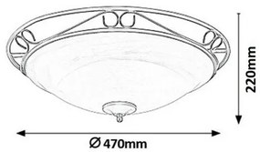 Rabalux 3723 Athen mennyezeti lámpa, átmérő: 47 cm