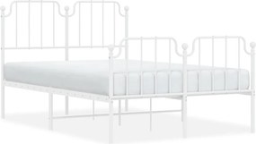 vidaXL fehér fém ágykeret fej- és lábtámlával 120 x 200 cm