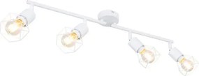 Globo 54802W-4 Spotlámpa fém fehér, rácsból font búrával. HxSZxM:600x80x195, exkl. 4xE14 40W 230V