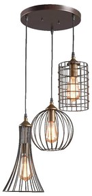 LUXERA 46073 - Csillár zsinóron TRION 3xE27/60W/230V