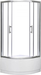 Spirit Deep 80x80 cm-es íves zuhanykabin, mélytálcával