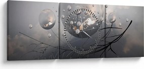 Absztrakt gömbök képe (órával) (90x30 cm)