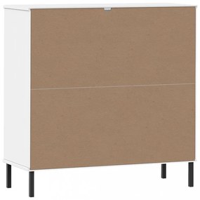 OSLO fehér tömör fa könyvszekrény fém lábakkal 90x35x90,5 cm