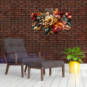 Kép - Narancs-vörös virágok (90x60 cm)