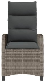 szürke polyrattan fekvő kerti szék oldalsó asztallal
