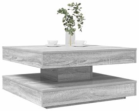 Szürke sonoma dohányzóasztal 360 fokban forgatható 70x70x34,5cm