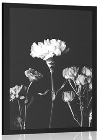 Poszter elegáns fekete fehér virágok