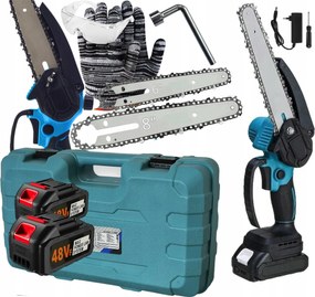 Akkumulátoros Láncfűrész 8" és 6" Mini ágfűrész 2xaku szett