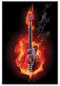 Guitar-keramiakep üvegkép, falikép