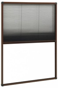 barna alumínium pliszé ablakszúnyogháló 80 x 120 cm