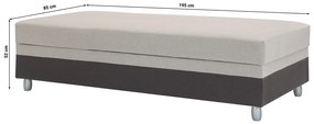 Egyszemélyes ágy 85 cm Sodak (sötétszürke + barna-szürke) (tárolóhellyel). 1100768