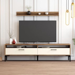 Istanbul TV-állvány, dió-krém, 180 cm – TR845HCT3099