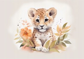 Gyerek tapéta aranyos jaguár leopárd vinil 208x146 gyerekszoba+ragasztó