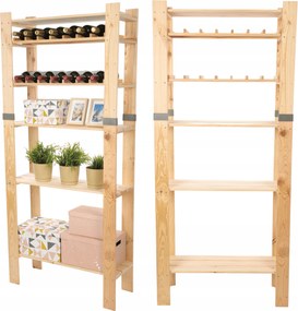 Könyvespolc bortartó könyvespolc fa kamra 179cm Fenyő