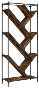 füstös tölgy színű szerelt fa és fém könyvszekrény 79x30x180 cm