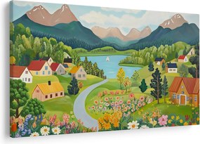 Kép - Falu a hegyekben (90x60 cm)