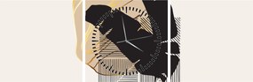 Kép - Absztrakció trópusi levelekkel N⁰4 (órával) (90x30 cm)