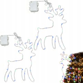 Karácsonyi lámpák ablakokra és erkélyekre, világító rénszarvasok