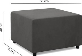 Zeus puff, szövet anyag, 70x70, szürke