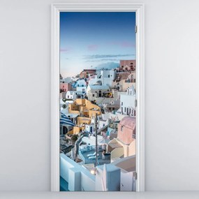 Fotótapéta ajtóra - Alkonyat Szantoriniben (95x205cm)