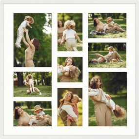 Képkeret 9 képhez 10x10 10x15 15x21 keret fehér fotó galéria 50x50 Framai